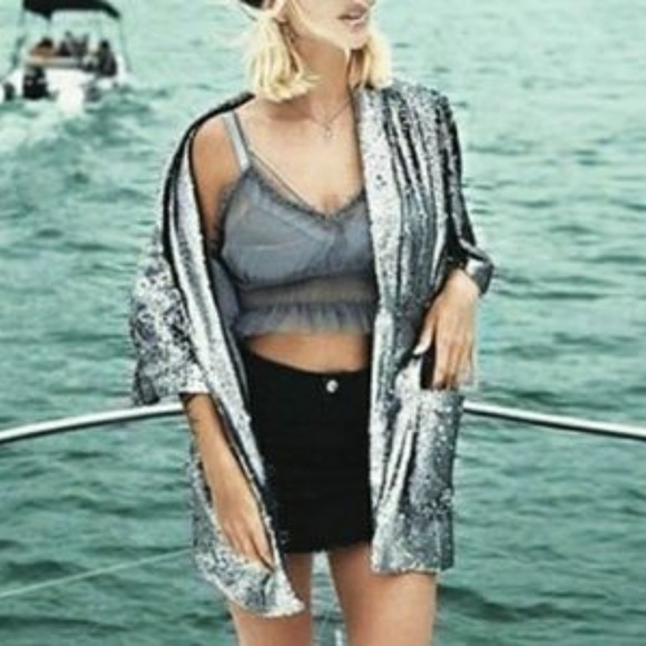 Jacket ARIANNA SILVER SEQUIN BLAZER Jacket - Picture 3 of 4